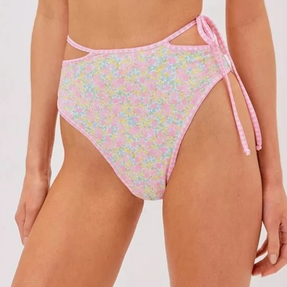 New!For Love And Lemons Hydrangea‎ Blooms High Waist Bikini Bottoms